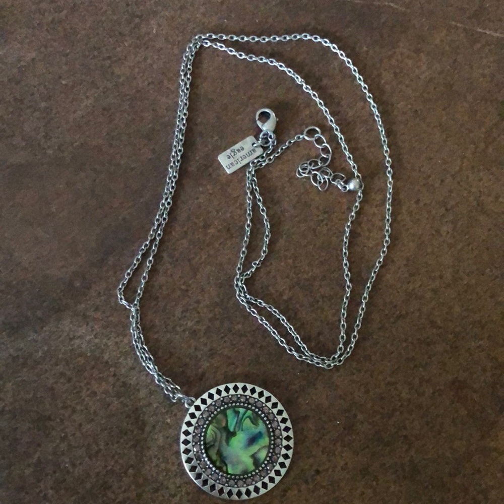 Long american eagle necklace